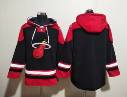 Miami Heat Blank Black Skull All Stitched Hooded Sweatshirt