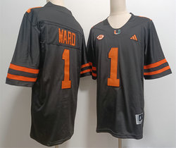 Miami Hurricanes #1 Cam War Black NCAA Jersey