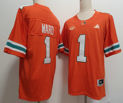 Miami Hurricanes #1 Cam War Orange NCAA Jersey