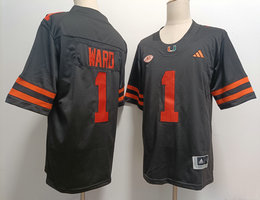 Miami Hurricanes #1 Cam Ward Black Stitched NCAA Jersey