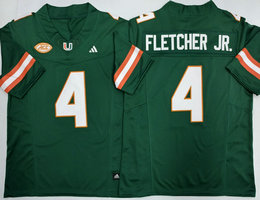 Miami Hurricanes #10 Mark Fletcher Jr. Green Stitched Football Jersey