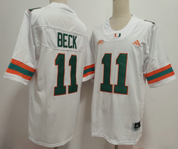 Miami Hurricanes #11 Carson Beck White Stitched Football Jersey