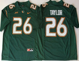 Miami Hurricanes #26 Sean Taylor Green 2018 Stitched NCAA Jerseys