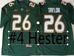 Miami Hurricanes #4 Hester Green NCAA jersey