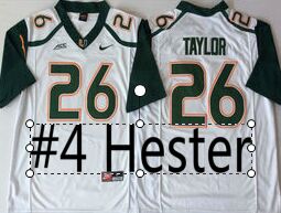 Miami Hurricanes #4 Hester White NCAA jersey