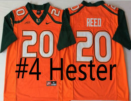Miami Hurricanes #4 Hester orange NCAA jersey