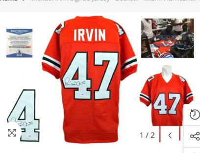 Miami Hurricanes #47 Michael Irvin orange Signed jersey