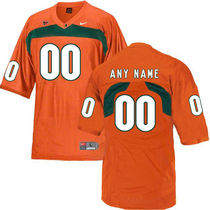 Miami Hurricanes Customized Orange Stitched NCAA Jerseys
