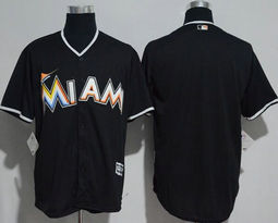 Miami Marlins Blank Black Game Authentic Stitched MLB jersey