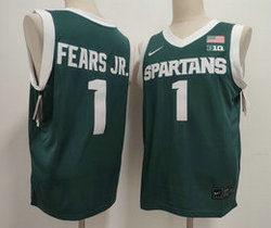 Michigan State Spartans #1 Jeremy Fears Jr Blue jersey