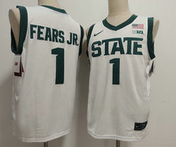 Michigan State Spartans #1 Jeremy Fears Jr White jersey