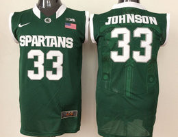 Michigan State Spartans #33 Magic Johnson Green College Basketball stitched Jersey