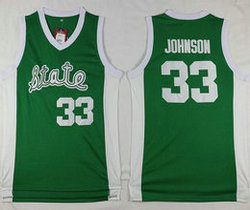 Michigan State Spartans #33 Magic Johnson Green Throwback Basketball Stitched NCAA Jersey