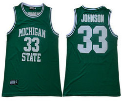 Michigan State Spartans #33 Magic Johnson Green Throwback Basketball Stitched NCAA Jerseys