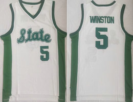 Michigan State Spartans #5 Cassius Winston White College Basketball stitched Jerseys