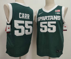 Michigan State Spartans #55 Coen Carr Blue jersey