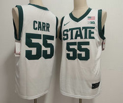 Michigan State Spartans #55 Coen Carr White jersey
