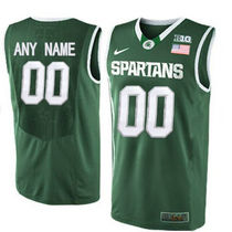 Michigan State Spartans Customized College Green Authentic Basketball Jersey