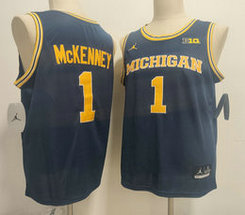 Michigan Wolverines #1 Trey McKenney Navy College Basketball Jersey