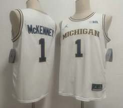 Michigan Wolverines #1 Trey McKenney White College Basketball Jersey