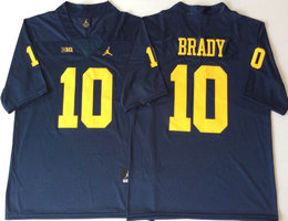 Michigan Wolverines #10 Tom Brady Blue Vapor Untouchable Authentic Stitched NCAA Jersey