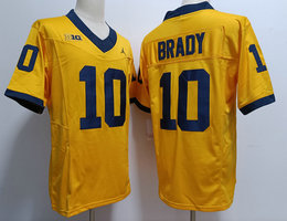 Michigan Wolverines #10 Tom Brady Gold 2023 F.U.S.E Stitched NCAA Jersey
