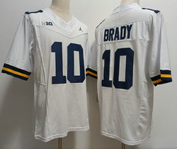 Michigan Wolverines #10 Tom Brady White 2023 F.U.S.E Stitched NCAA Jersey