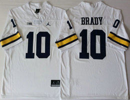 Michigan Wolverines #10 Tom Brady White Vapor Untouchable Authentic Stitched NCAA Jersey