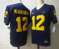Michigan Wolverines #12 Cade McNamara Blue Vapor Untouchable Authentic Stitched NCAA Jersey