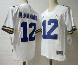 Michigan Wolverines #12 Cade McNamara White Vapor Untouchable Authentic Stitched NCAA Jersey
