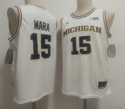 Michigan Wolverines #15 Aday Mara White College Basketball Jersey