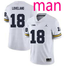 Michigan Wolverines #18 Colston Loveland white NCAA jersey