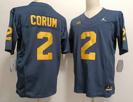 Michigan Wolverines #2 Blake Corum Navy Diamond Style NCAA Jersey