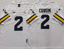 Michigan Wolverines #2 Blake Corum White Stitched NCAA College Football Jersey