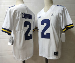 Michigan Wolverines #2 Blake Corum White Vapor Untouchable Authentic Stitched NCAA Jersey