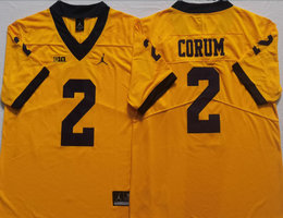 Michigan Wolverines #2 Blake Corum Yellow Vapor Untouchable Authentic Stitched NCAA Jersey