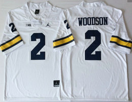 Michigan Wolverines #2 Charles Woodson White Vapor Untouchable Authentic Stitched NCAA Jersey