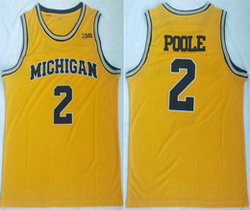 Michigan Wolverines #2 Jordan Poole Gold Stitched Basketball Jersey