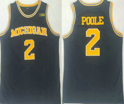 Michigan Wolverines #2 Jordan Poole Navy Blue Stitched College Jersey