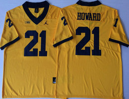 Michigan Wolverines #21 Desmond Howard Gold Limited Vapor Untouchable Authentic Stitched NCAA Jersey