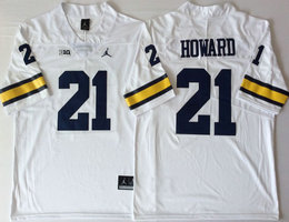 Michigan Wolverines #21 Desmond Howard White Vapor Untouchable Authentic Stitched NCAA Jersey