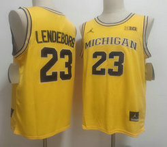 Michigan Wolverines #23 Yaxel Lendeborg Gold College Basketball Jerseys