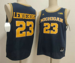 Michigan Wolverines #23 Yaxel Lendeborg Navy College Basketball Jersey