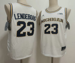Michigan Wolverines #23 Yaxel Lendeborg White College Basketball Jersey