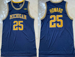 Michigan Wolverines #25 Juwan Howard Blue College Basketball stitched Jersey