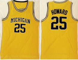 Michigan Wolverines #25 Juwan Howard Gold Basketball Jersey