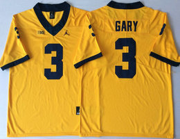 Michigan Wolverines #3 Rashan Gary Gold Vapor Untouchable Authentic Stitched NCAA Jersey