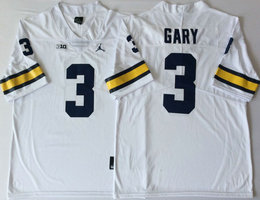 Michigan Wolverines #3 Rashan Gary White Vapor Untouchable Authentic Stitched NCAA Jersey