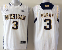 Michigan Wolverines #3 Trey Burke White College Basketball stitched Jersey