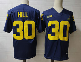 Michigan Wolverines #30 Daxton Hill Navy Blue Authentic Stitched NCAA Jersey